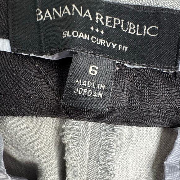 Banana Republic Sloan Curvy Fit Gray 6 Women Stretch Ankle Dress Pants Pockets - Picture 7 of 9
